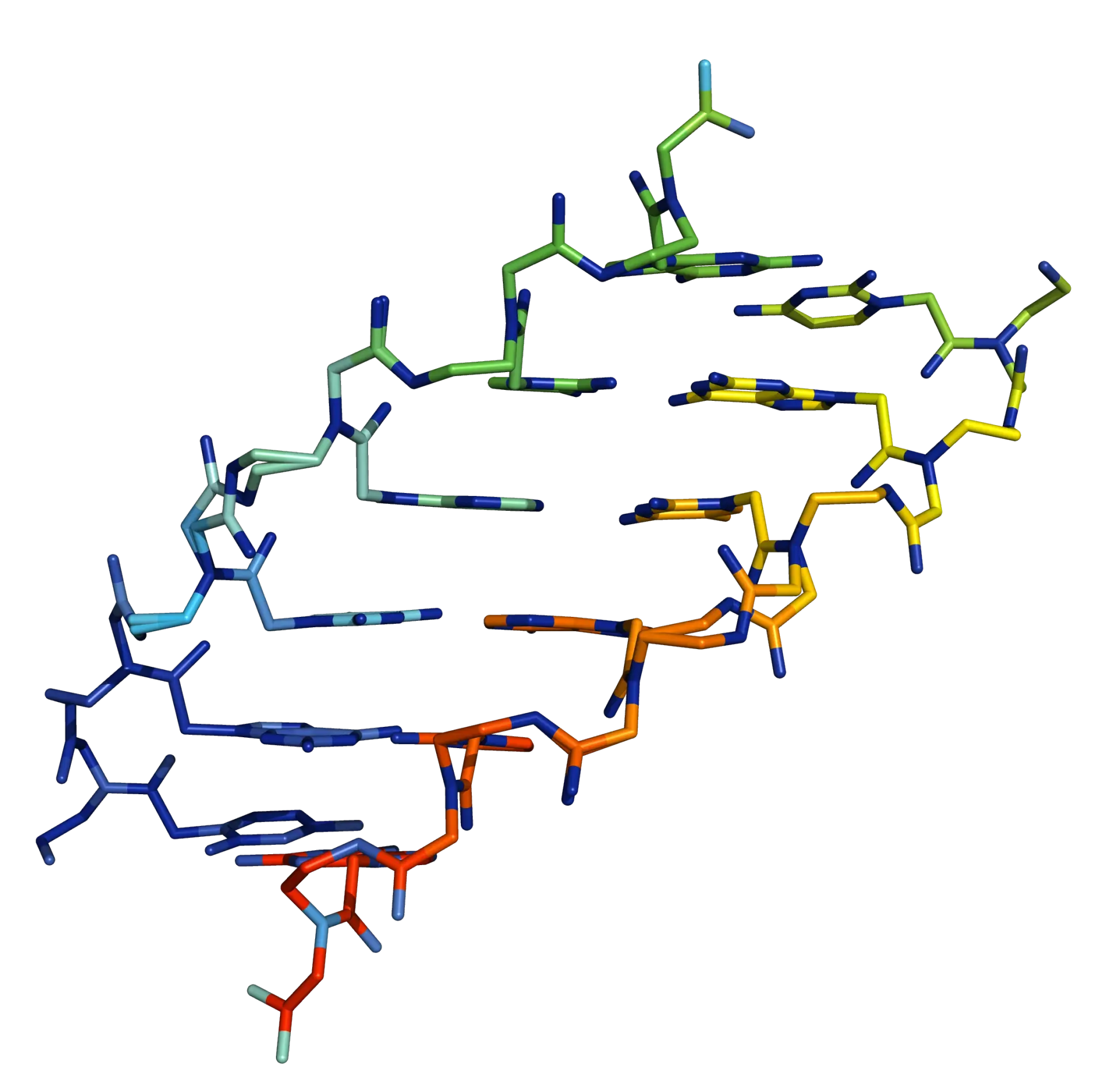 Three-dimensional structure of a PNA duplex